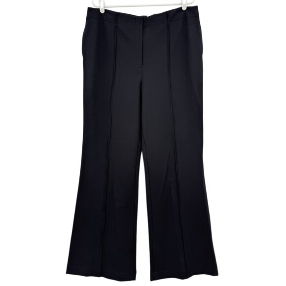 Liz Claiborne Women's Flare Leg Black Trouser 4-Way Stretch Knit Size 16 NWT - Picture 1 of 12